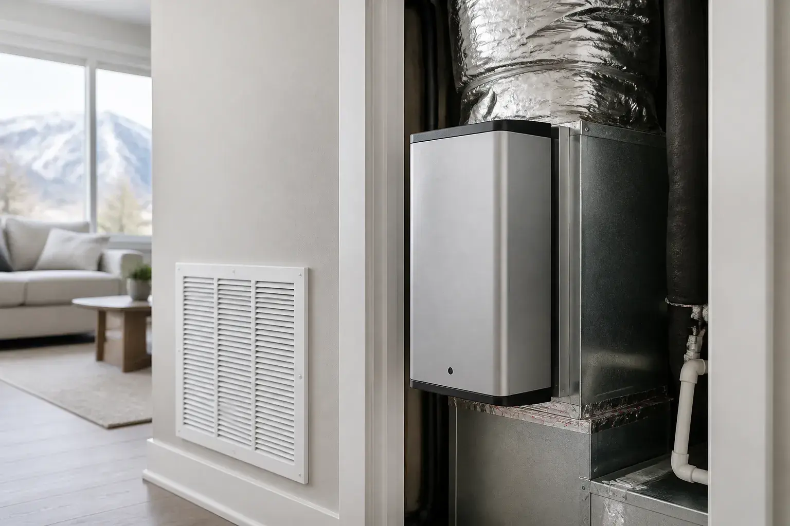 Whole-home air purifier integrated with HVAC