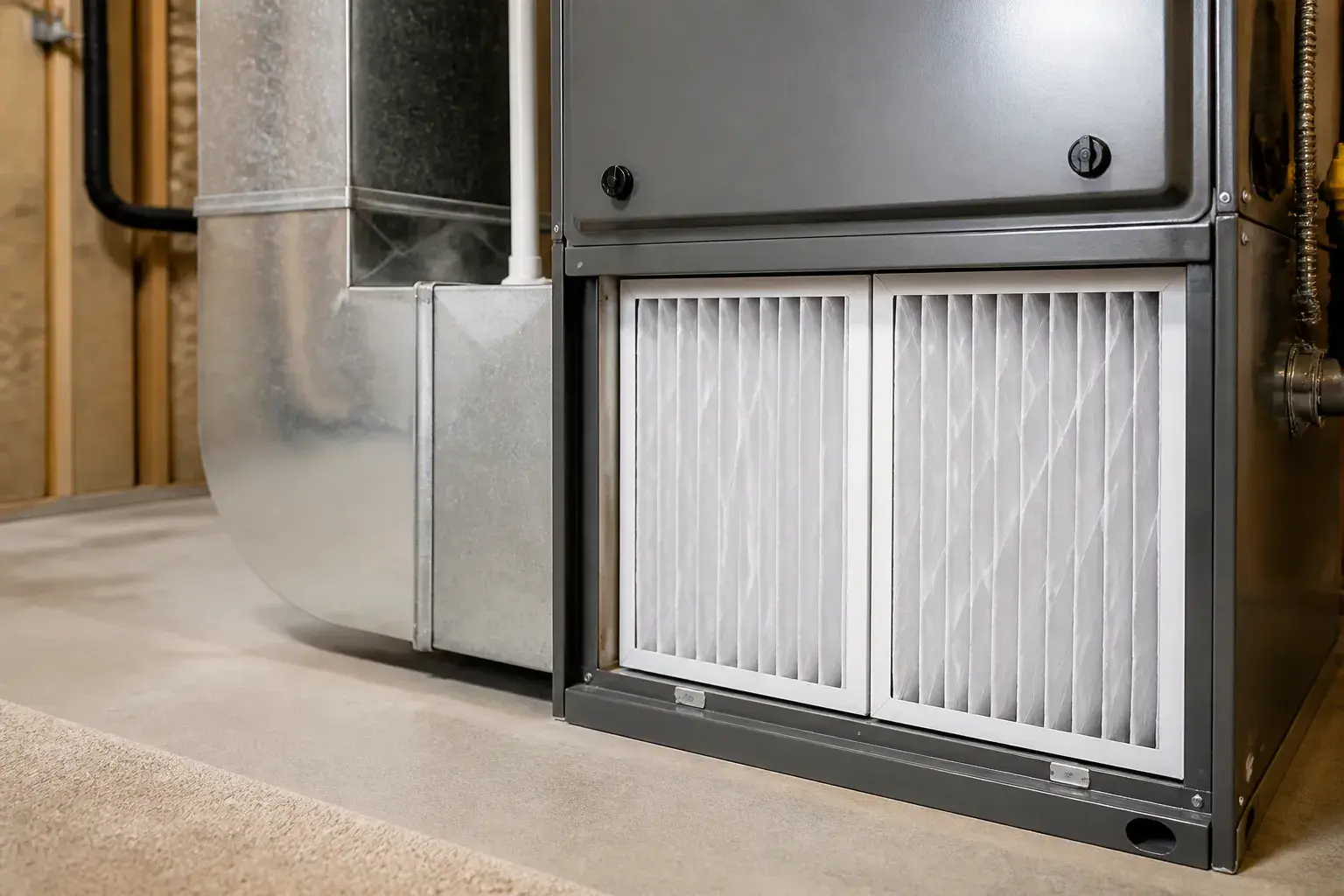 Clean furnace filter area after maintenance